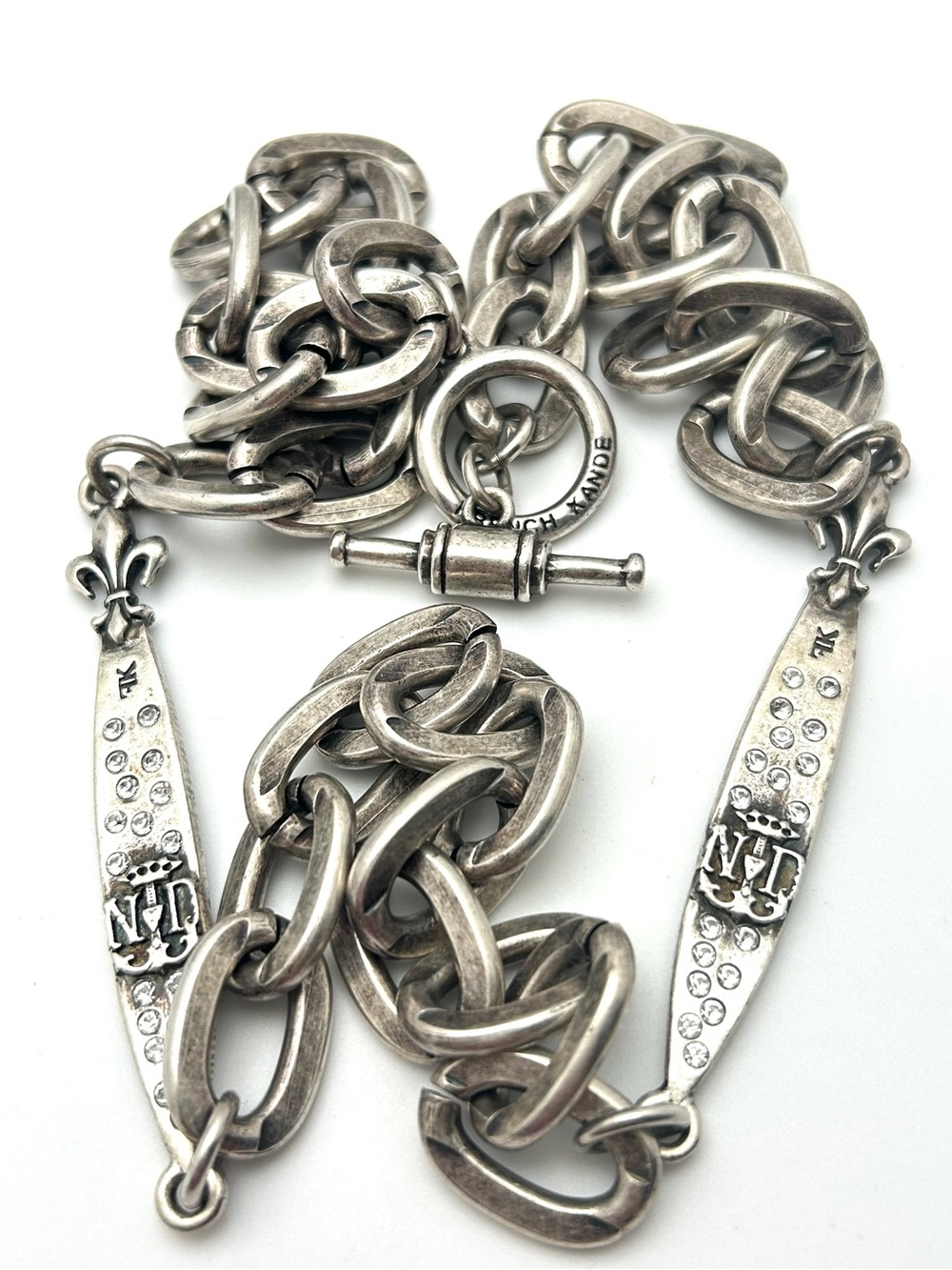French Kande Notre Dame Silver Link Chain Necklace